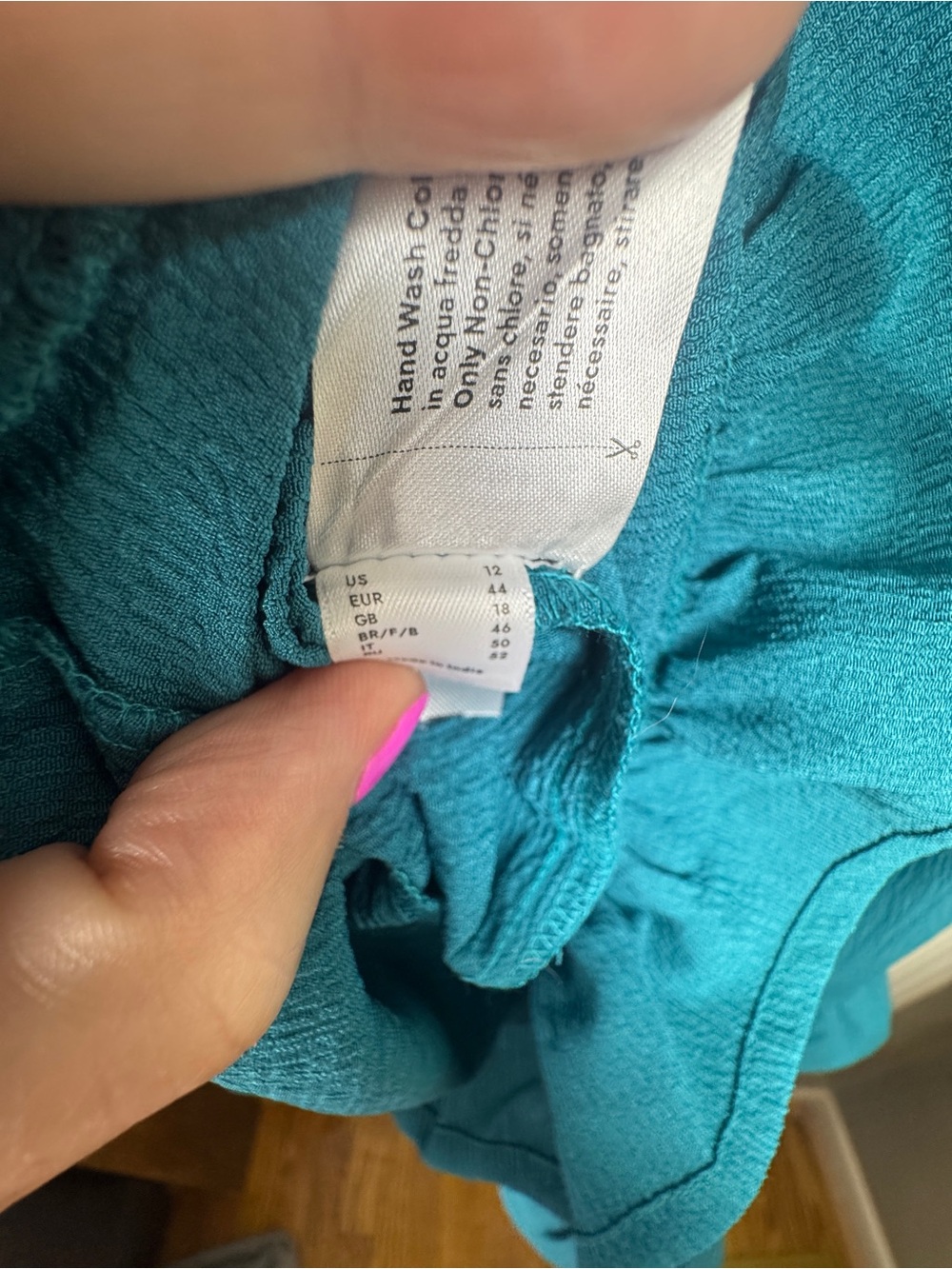 VENUS Teal Ruffle-Sleeve V-Neck  Romper Size 12 Stretch - Picture 12 of 14
